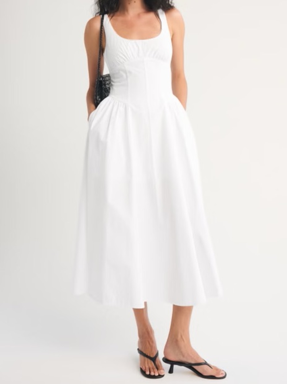 100% Cotton A&F Bra-Free Dylan Midi Dress